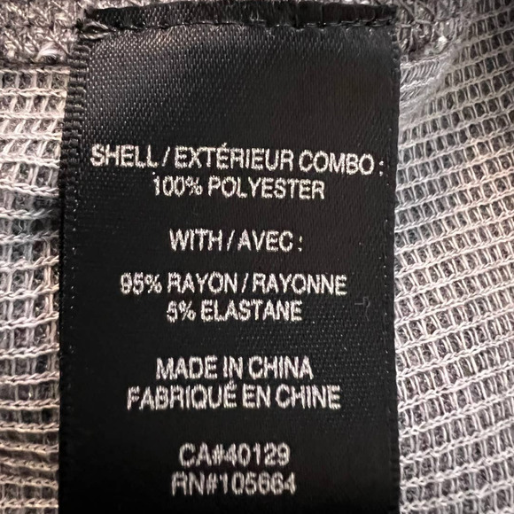 NEW L.A.M.B Women's Lightweight Waffle Thermal Blouse Size S in Gray Raw Hem - Picture 5 of 7